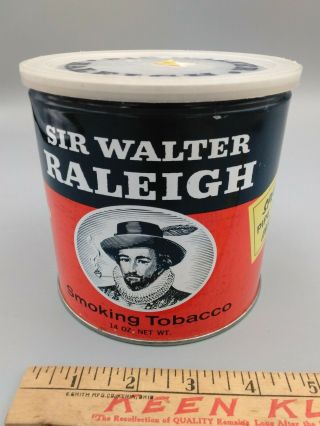 Vintage Sir Walter Raleigh Smoking Tobacco 14 Oz Tin Empty Can
