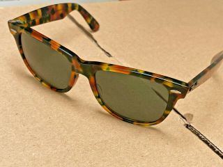 Rare Vintage Ray Ban Bausch & Lomb Wayfarer 2 Blue Tortoise W1447 Sunglasses
