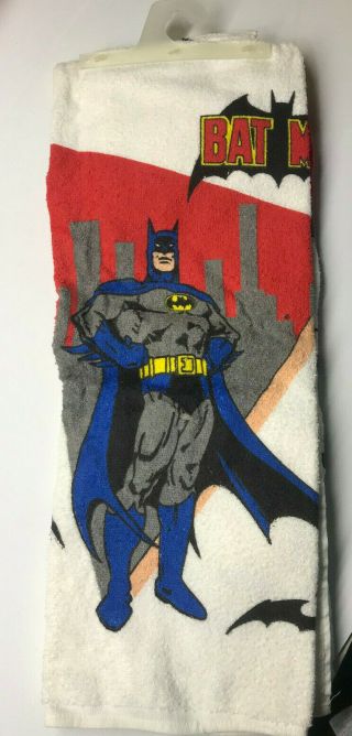 Rare Vintage 1989 Batman Dc Comics Towel & Washcloth Set Hard To Find Nwot