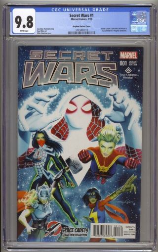 Secret Wars 1 Cgc 9.  8 Mike Mayhew Variant Cover Space Cadets Texas Hospital