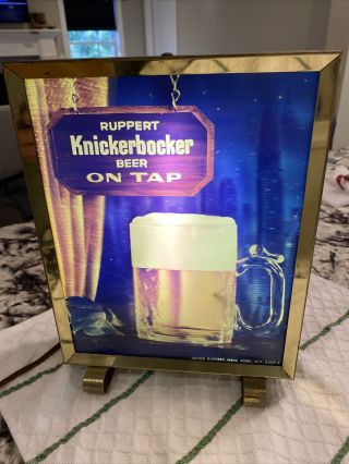 Vintage Ruppert Knickerbocker Beer Lenticular Lighted Motion Sign York City
