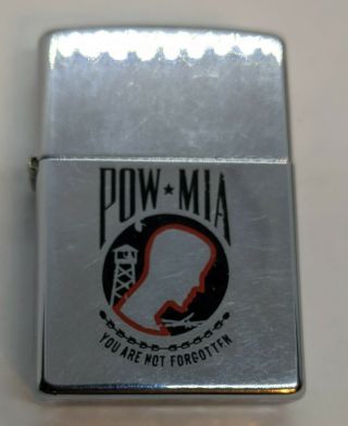 Zippo Lighter Pow Mia You Are Not Forgotten Pre - Owned