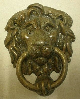 Antique Brass / Bronze Lion Head Door Knocker (bc)