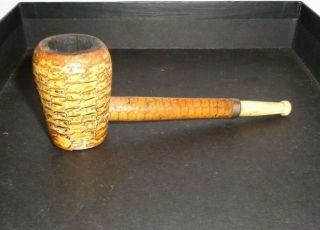 Vintage Irvin Cobb H&b Toasted Broken - In Corn Cob Pipe Wood Stem White Tip