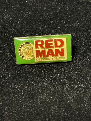 Red Man Chewing Tobacco Vintage Lapel Pin Advertising Pinback