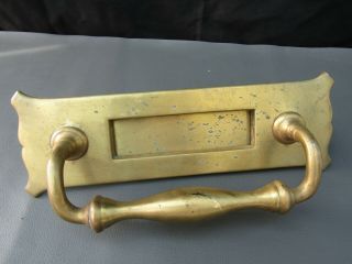 Antique Brass Letter Box With Pull Door Handle