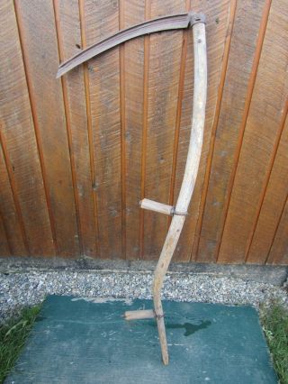 Vintage Antique 54 " Long Scythe Hay Grain Sickle Farm Tool Blade Is 20 " Long