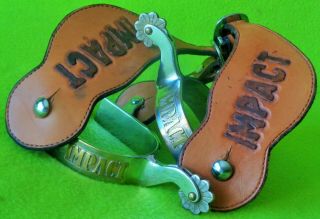 Al Stohlman Vintage Custom Mounted Impact Spurs & Matching Straps Stainless Nr
