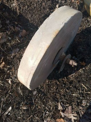Antique Mill Stone Grinding Wheel Garden Step Architectural Med Size 16 " X 2.  38 "
