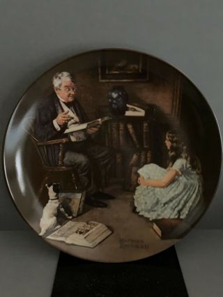 Norman Rockwell " The Storyteller " Decorative Plate Edwin Knowles W/certificate