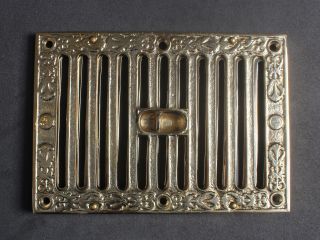 9 " X 6 " Solid Cast Brass Open Close Air Vent Victorian Antique British - Av04br
