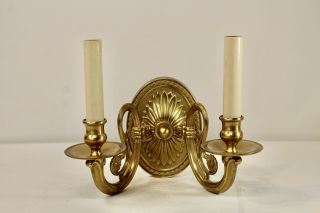 Vintage Victorian Style Wall Mounted Sconce Light Fixture 3 Double Arm Brass