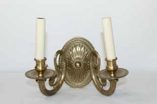 Vintage Victorian Style Wall Mounted Sconce Light Fixture 2 Double Arm Brass