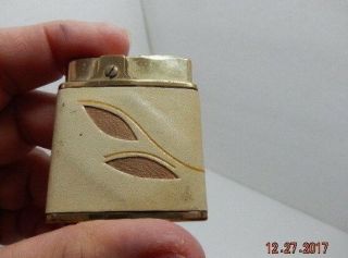 Vintage Prince Gardner Leather Wrapped Cut Out Leaf Pocket Lighter