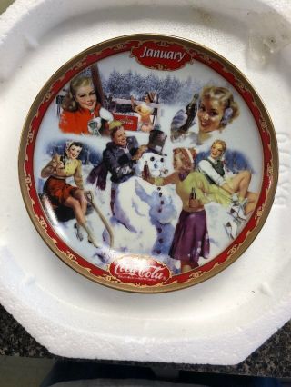 Coca Cola Days Calendar Collectors Plate By The Bradford Exchange 1999 January