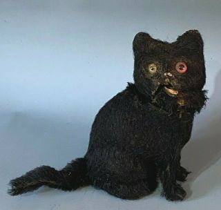 Rare Vintage Schuco ? Clockwork Black Cat Toy Automaton