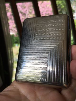 Vintage Retro Card Holder Or Cigarette Case,  Stainless Steel,  Double Sided
