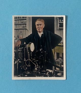 Thomas Alva Edison Inventor Phonograph Light Bulb Tobacco Card Germany 1930 