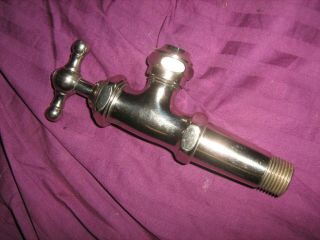 Monarch Water Shut Off Faucet Valve Vintage Antique Exc Cond Nickel On Brass
