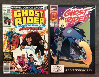 Ghost Rider Vol.  2 1 1990 Fv/nm And Ghost Rider 1st Print 27 1977 Vg/fn Wow