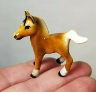 Vintage Miniature Baby Brown Colt Horse Figurine Bone China