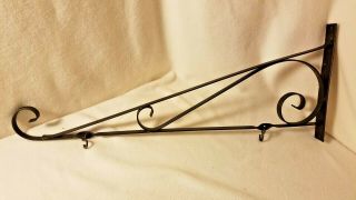 Vintage Iron Scroll Sign Hanger Bracket LARGE with 2 Hooks - Old Sign Hanger 3