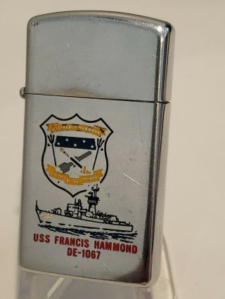 2 1974 Vintage Zippo Lighter Vietnam Us Navy Ship Uss Francis Hammond De - 1067