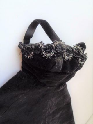 1957 Madame Alexander Cissy Tagged Black Velvet Gown Dress 2173