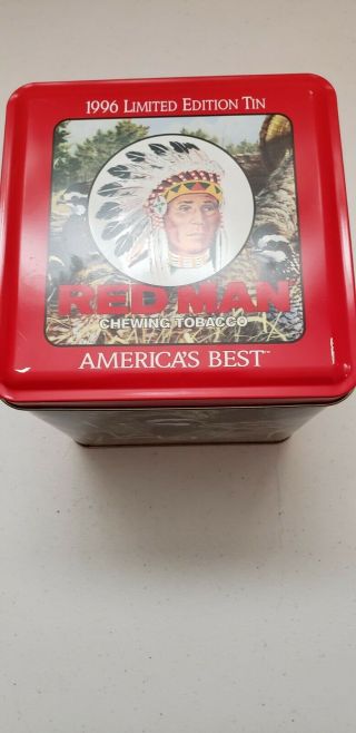 Red Man Chewing Tobacco Collectible Tin,  1996 Limited Edition