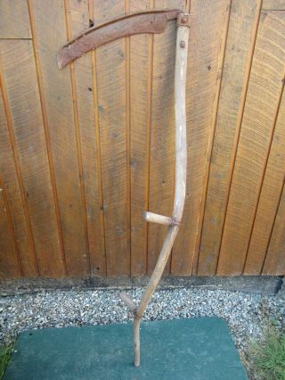 Great Vintage Antique 61 " Long Scythe Hay Grain Sickle Farm Tool Blade 17 " Long