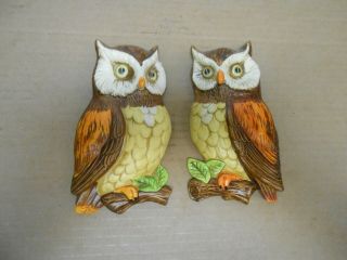 Vintage Lefton China Owl Wall Plaques 382