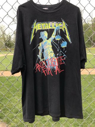 Vintage Metallica And Justice For All Hammer Of Justice T - Shirt 1994 Pushead Xxl