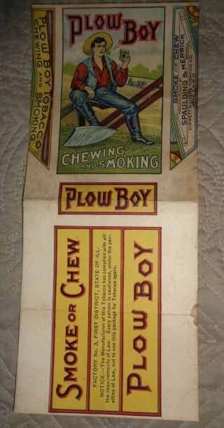 Vintage Plow Boy Chewing & Smoking Tobacco Pack 3