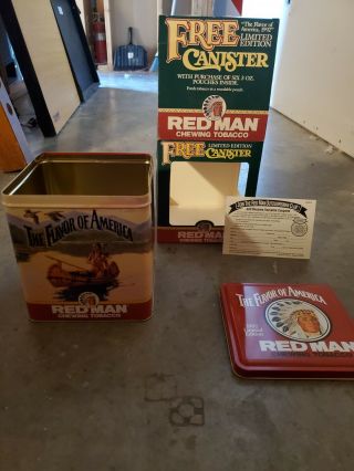 Red Man Vintage Chewing Tobacco Canister Tin Limited Edition 1992