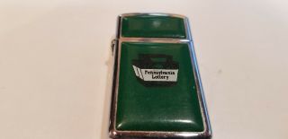 Old Zippo Cigarette Lighter 1985 Green Pennsylvania Lottery In Order