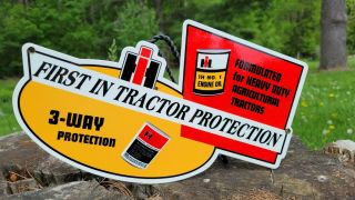 Vintage International Harvester Oil Farm Tractor Heavy Metal Porcelain Sign