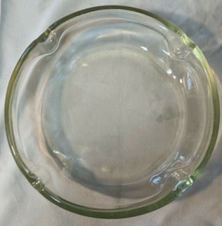 Vintage Large Heavy (2.  25) Clear Glass Ashtray 8 " Round 4 Rests