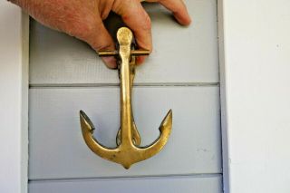 Vintage Large Brass Anchor Door Knocker Maritime Marine Nautical House Boat Door