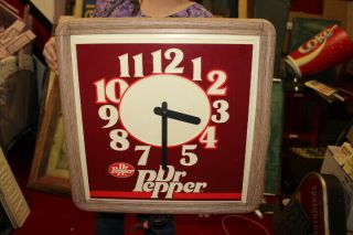 Large Vintage Dr Pepper Soda Pop 21 " Clock Sign Nice/works