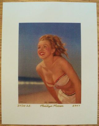 Marilyn Monroe Litho Photo Calendar Girl Vintage 1947 Rarest Lithograph