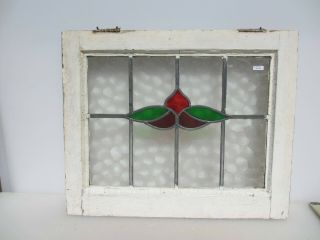 Victorian Stained Glass Window Panel Antique Vintage Old Wooden Nouveau 22x18 "