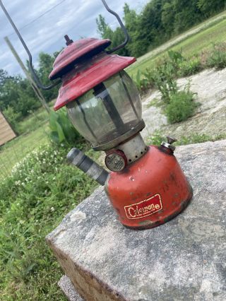 Vintage Red Coleman 200 A Lantern Dated 11 - 66