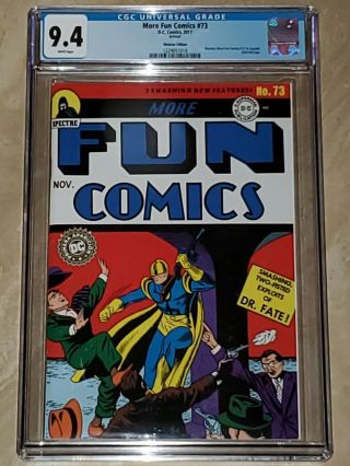 More Fun Comics 73 2017 Mexican Edition Cgc 9.  4 White Pages Gold Foil Aquaman