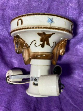 G1 Vintage Cowboy Western Porcelain Ceiling Light Fixture 50 