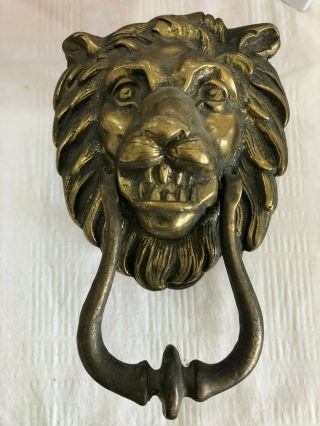Vintage / Antique Large Heavy Lion Head Door Knocker Bronze Brass