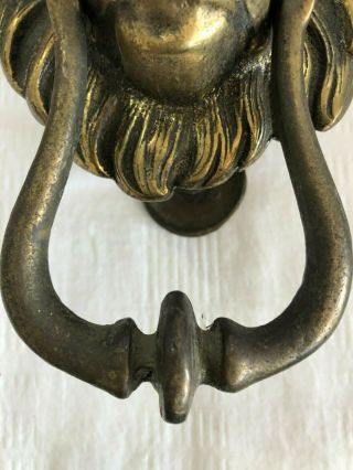 Vintage / Antique Large Heavy Lion Head Door Knocker Bronze Brass 3