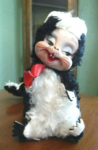 Vintage Rushton Skunk Rubber Face Plush Stuffed Animal