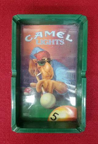 Vintage 1992 Camel Lights Cigarette Joe Cool Pool Table Ashtray Plastic 5x8