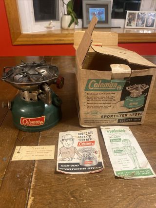 Vintage Coleman 502 Camp Stove With Box 1966 5 Globes 220 228