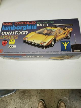 Vintage 1/18 Scal Lamborghini Countach Lp500s 27mhz Rc Car Silver Walgreens Race